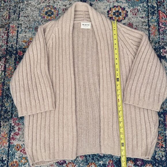 MIRTH Caftans Open Chunky Knit Sweater Baby Alpaca Merino Wool Size S - Picture 3 of 5